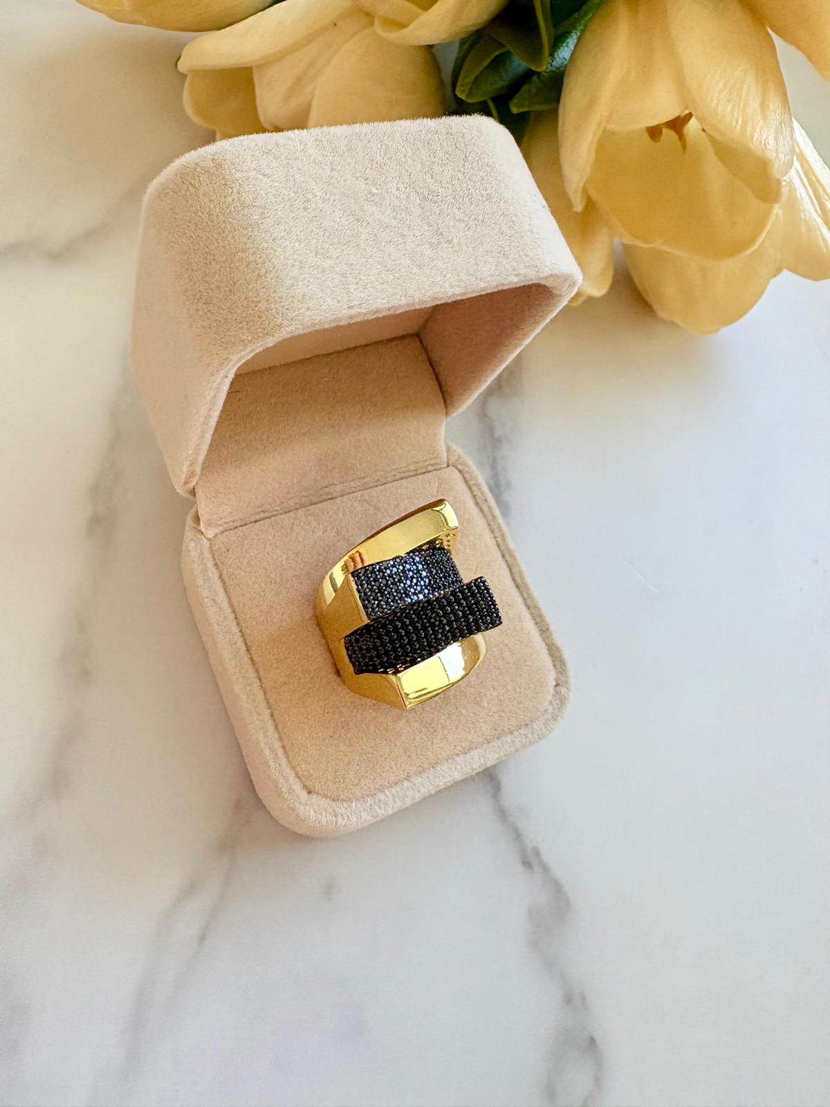 Anillo Pedrería Negro