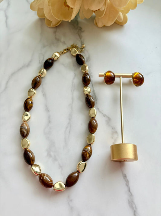 Juego de collar y aretes New York