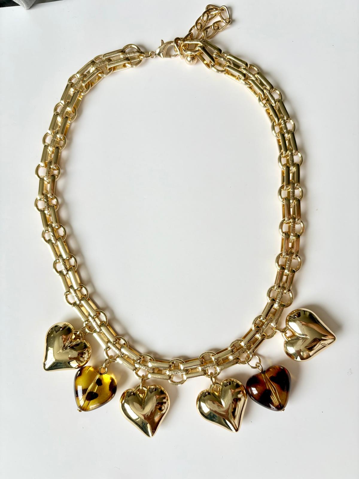 Collar Corazones otoño