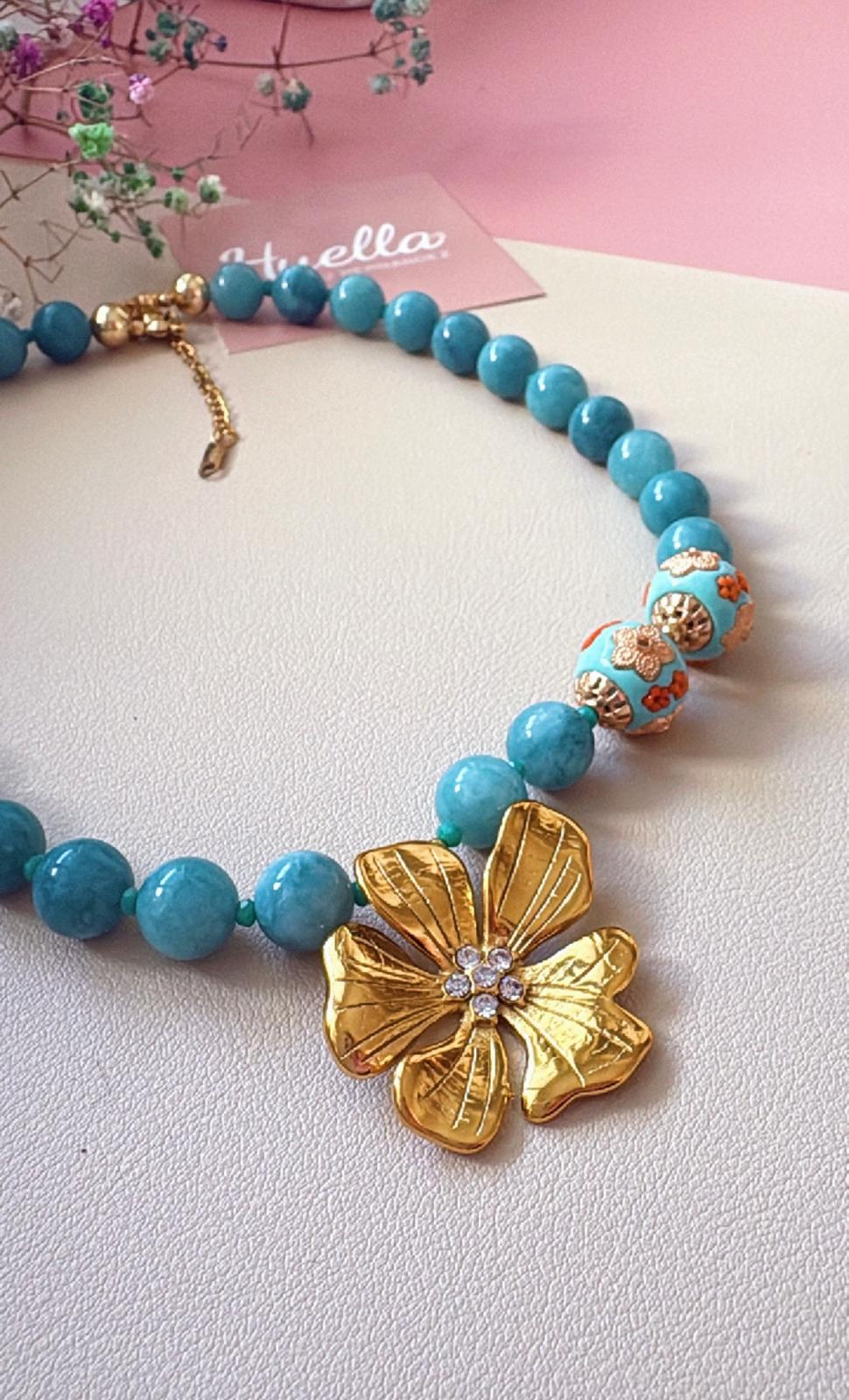 Collar Norka agua marina
