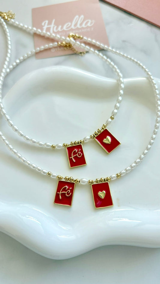 Collar perlas Amor Fe
