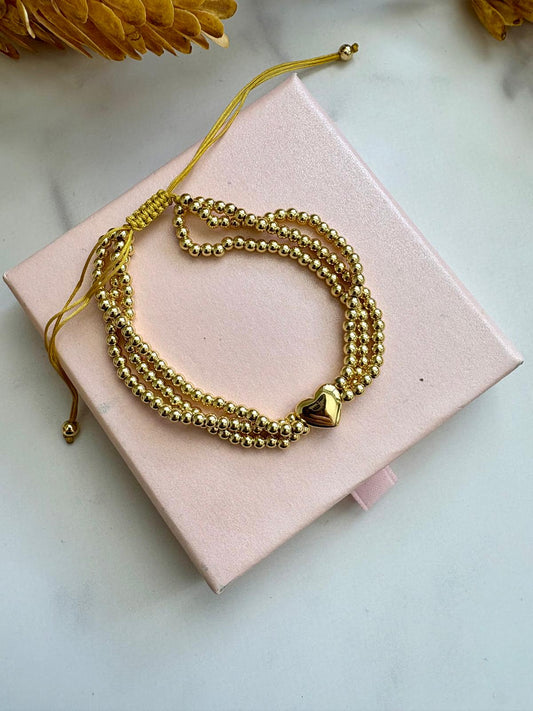 Brazalete triple con corazón