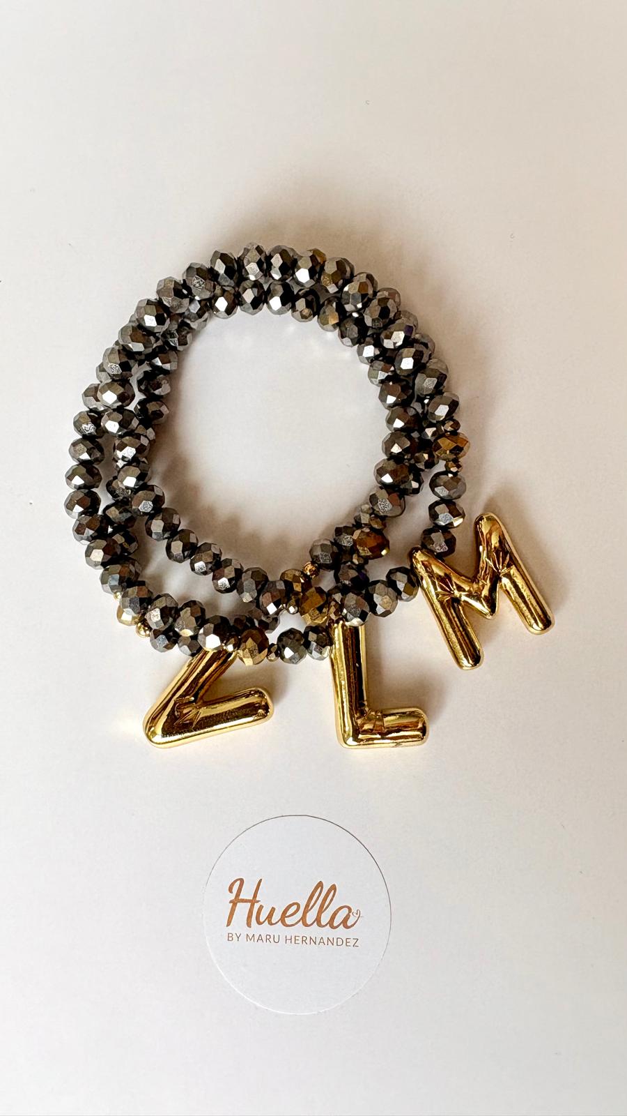 Brazalete inicial cristal