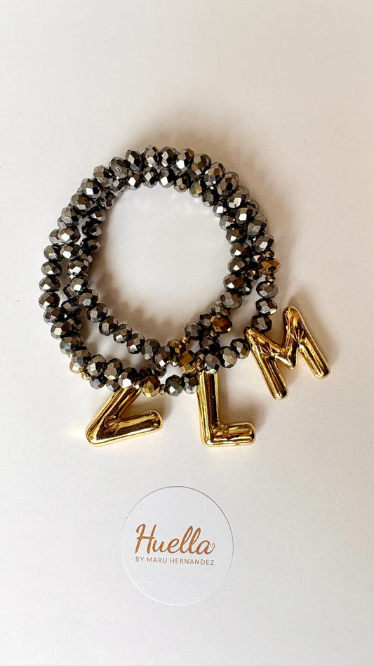 Brazalete inicial cristal