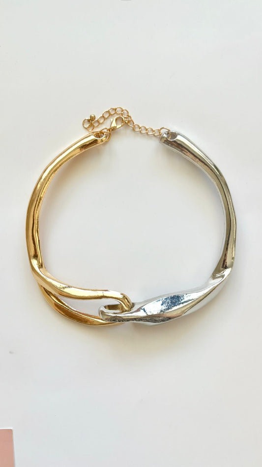 Collar gargantilla dos tonos
