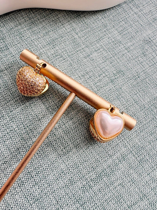 Aretes corazón doble cara